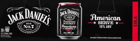 Jack Daniels American Serve Cola Can 250mL 10 Pack Liquorland