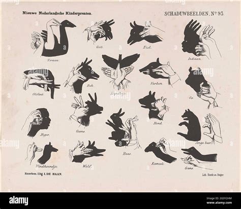 Shadow images; New Dutch childrens prints. Sheet with 18 examples of ...