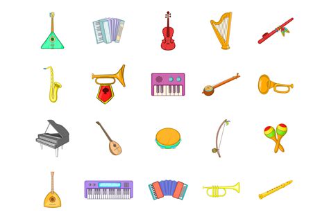 Musical Instrument Icon Set Cartoon Style 375519 Illustrations Design Bundles