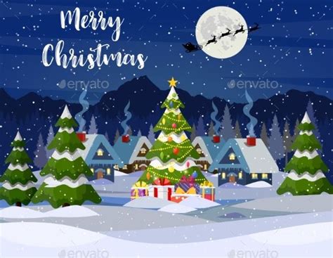 Snowy Village Landscape | Christmas pictures beautiful, Christmas ...