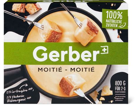 Gerber Moitié Moitié · Fertig Fondue · Halb Freiburger Vacherin Halb