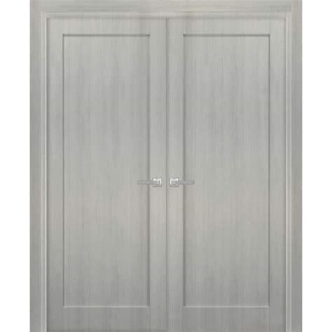 Sartodoors 84 In X 96 In Single Panel Gray Finished Pine Wood Sliding