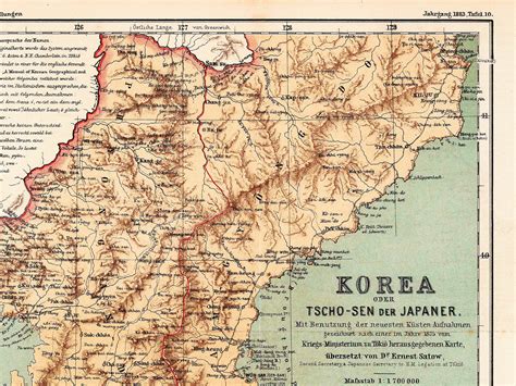 Antique Map of Korea Korea Wall Map Korea Home Decor Large - Etsy