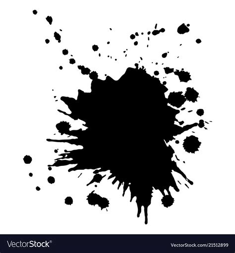 Single Big Black Ink Splash Grunge Design Vector Image