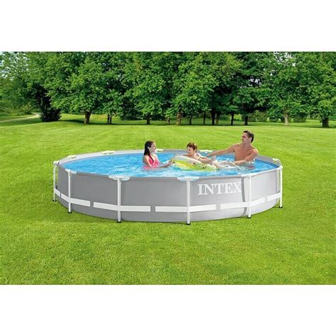 Intex Piscina Frame Prism Rondo Ø x Al 366 x 76 cm Gris 6 503 l