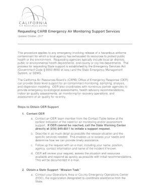 Fillable Online Arb Ca Requesting Carb Emergency Air Monitoring Support