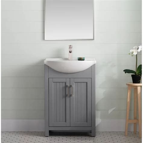 Como Farina Grey Floor Vanity 610mm With Integrated Ceramic Top Como