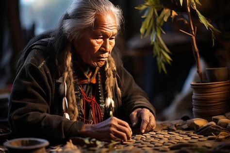 Premium Photo Member Of The Ojibwe Tribe Sharing Traditional