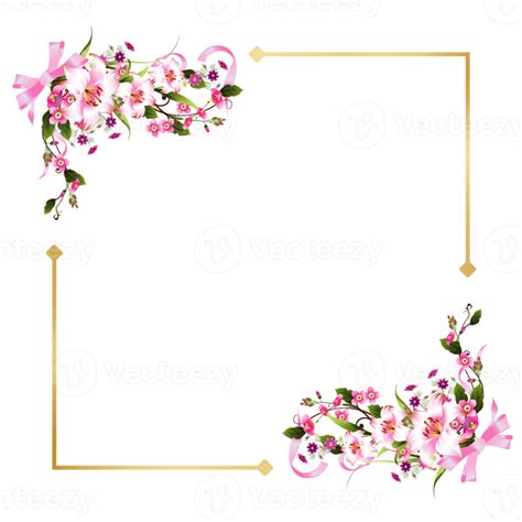 pink flower frame 19527104 PNG