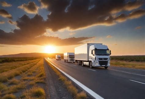 Premium Photo Cargo Truck On Highway Road With Container