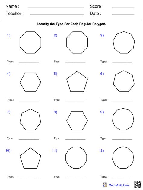 Fillable Online Identify Regular Polygons Worksheet 6 Fax Email Print Pdffiller