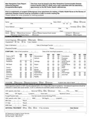 Fillable Online Dhhs Nh New Hampshire Case Report Dhhs Nh Fax Email