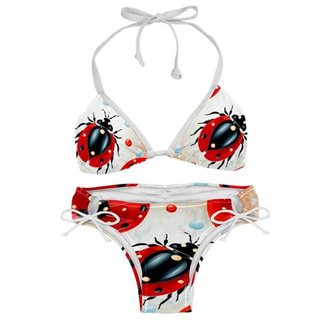 Seven Starred Ladybird Women S One Piece Swimsuit Bikini Set With Detachable Sponge And