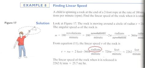 Calculus Angular Speed To Linear Speed Arbitrarily Discarding