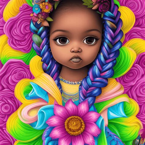 Intricately Beautiful Dark Skin Baby Girl · Creative Fabrica