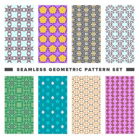 premium vector set  seamless decorative geometric shapes pattern