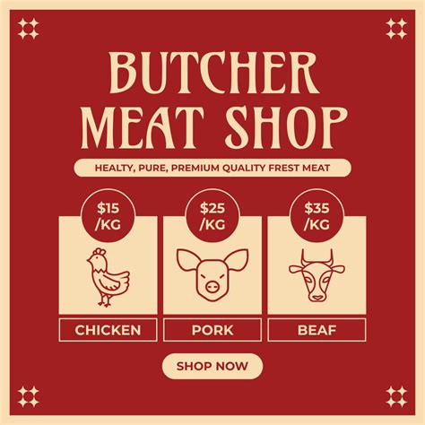 Meat markets Online Square Video Post Template - VistaCreate