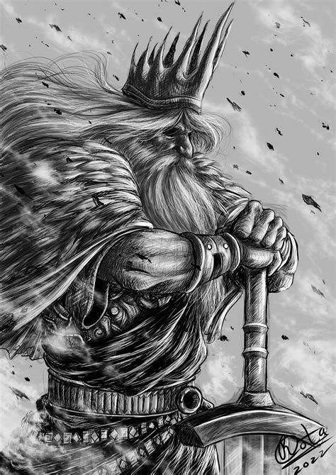 Gwyn Artwork By Meig Rhyvcotaart Rdarksouls
