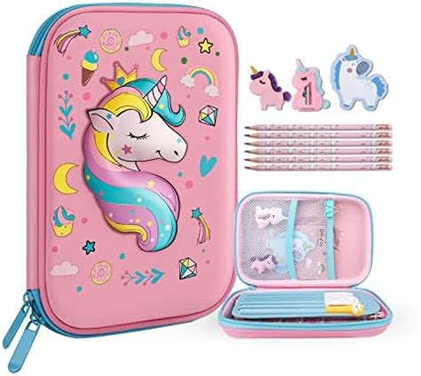 Abeec Piece Glitter Pencil Case Girls Stationery Set Including