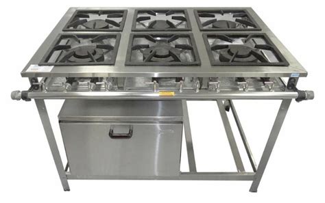 Fogão Industrial 6 Bocas 30X30 Inox Forno 87L Cristalaço