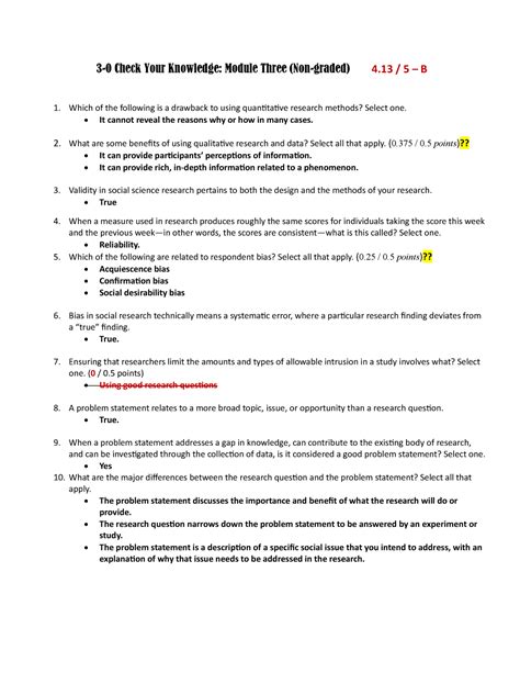 Check Your Knowledge Module Three Non Graded It Cannot Reveal