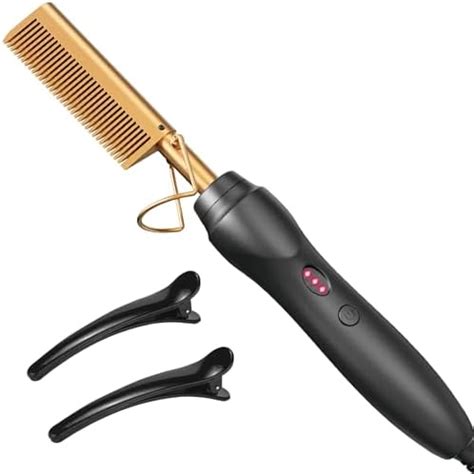 Amazon Hot Comb Hair Straightener Heat Pressing Combs Ceramic Electric Hair Straightening