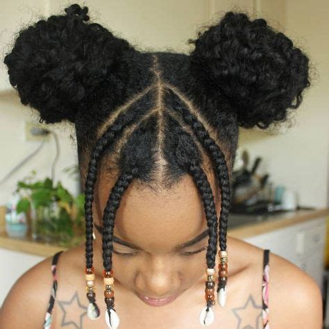 Space Buns W Braids In Natural Hair Styles Easy Natural Hair