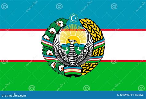 Flag of Uzbekistan stock illustration. Illustration of east - 131899873