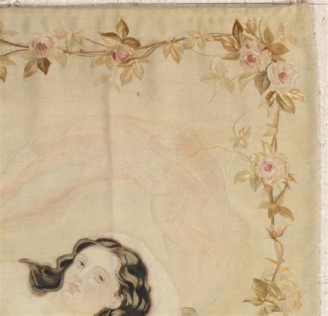 19th Century French Aubusson Tapestry Finely Woven Nude Woman Soft