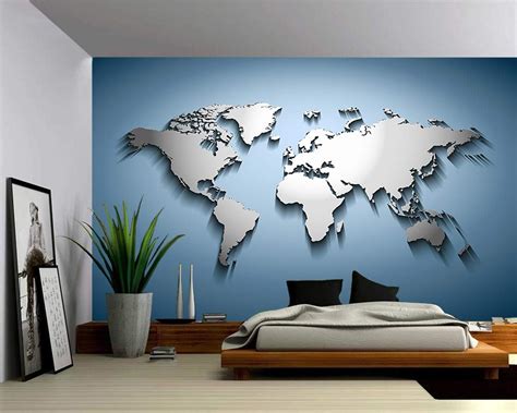 Amazon Picture Sensations Canvas Texture Wall Mural 3D World Map