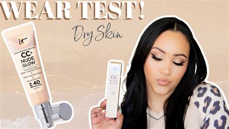 NEW IT COSMETICS CC NUDE GLOW CREAM REVIEW WEAR TEST DRY SKIN AMY GLAM YouTube