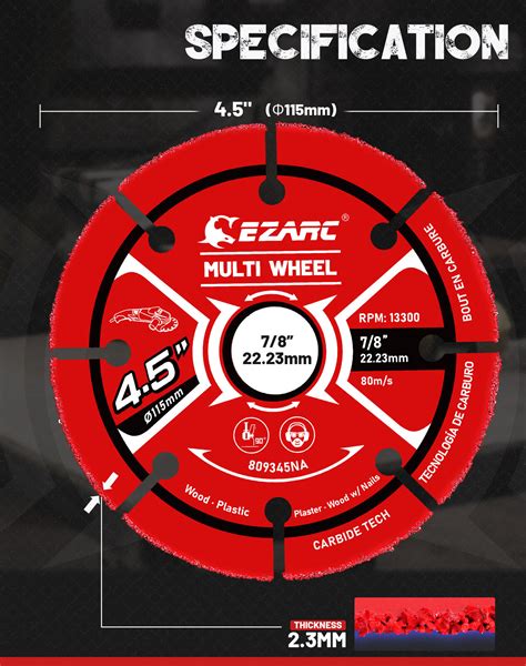 Ezarc Cut Off Wheels Angle Grinder Carbide Cutting Disc For Wood