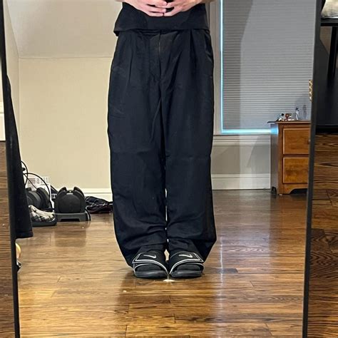 Streetwear vintage 2000s baggy wide leg black work pants | Grailed
