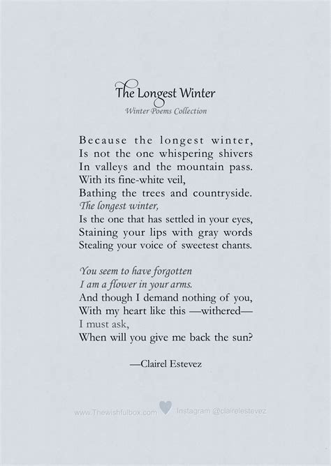 A Collection Of Seven Winter Poems Winter Poems Self Love Poems