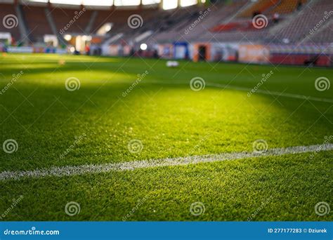 Grass at the Football Stadium Stock Image - Image of tribune, light ...