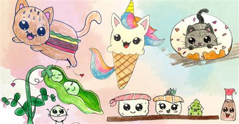 Draw Cute Food! Step-By-Step Drawing Class: Cupcake, Hamburger, Sushi ...