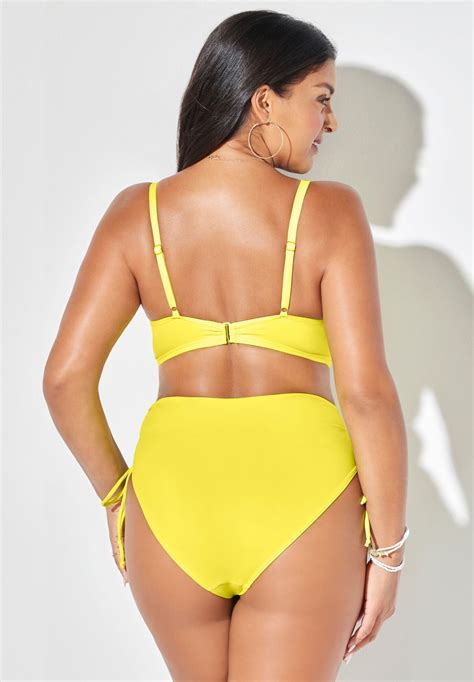 Mentor Tie Front High Waist Side Tie Bikini Set Swimsuits For All