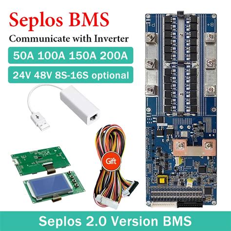 Seplos Smart Bms Li Ion LiFePo4 BMS 48V CAN RS485 Board Bluetooth