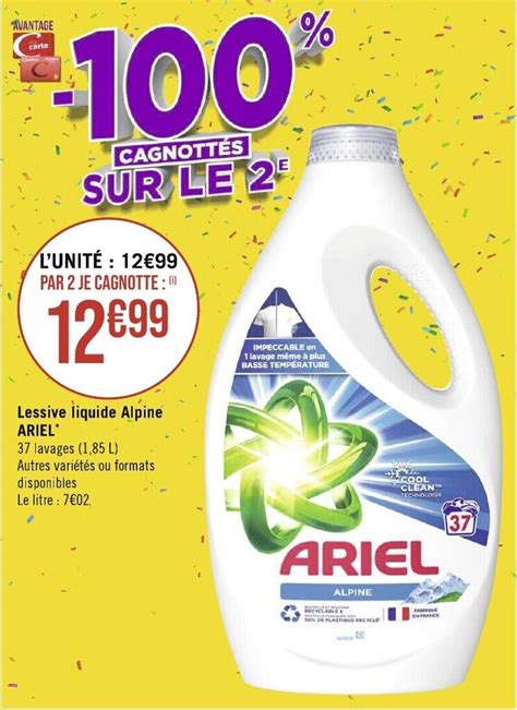 Promo Lessive liquide Alpine ARIEL chez Géant