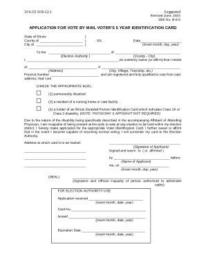 Application For Vote By Mail Voter S Year Doc Template Pdffiller