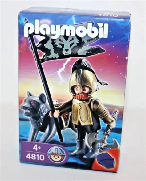 PLAYMOBIL 4810 CHEVALIER Des Loups Armure Bronze Loup Gris Fonce Boite