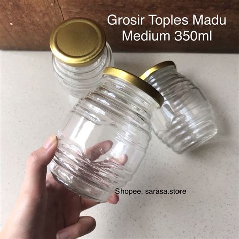 Jual Toples Jar Madu Kaca 350ml Serbaguna Makanan Wadah Bumbu 350 Ml