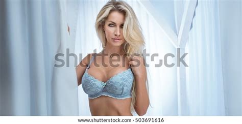 Sensual Adult Blonde Woman Posing Lingerie Stock Photo Shutterstock