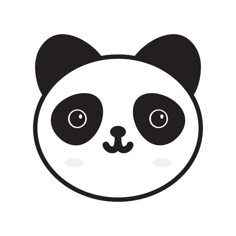 Schattige Panda Gezicht Pictogram Vectorillustratie Premium Vector