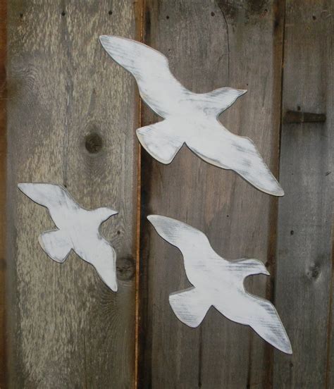 Seagulls Sign Wall Decor 3 Pc Set Beach Cottage Chic Etsy