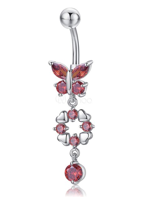 Sexy Bauch Ringe Baumeln Bauchnabel Ringe Strass Schmetterling Piercing