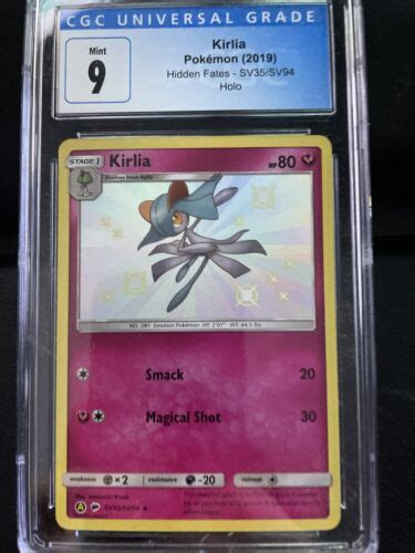 Cgc 9 Shiny Kirlia Sv35sv94 2019 Hidden Fates Shiny Vault Ebay