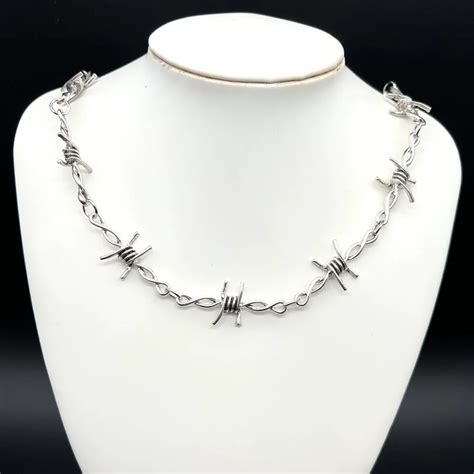 Barbed Wire Necklace Thorns Wire Necklace Iron Choker Necklace