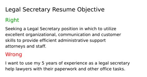 Top 18 Legal Secretary Resume Objective Examples Resumecat