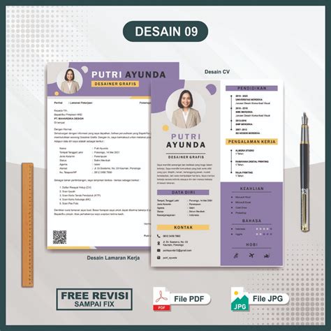 Jual Jasa Pembuatan Cv Dan Lamaran Kerja Desain Cv Curriculum Vitae